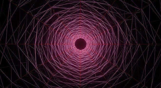 Abstract glowing structure representing the concept of endless recursion and limitlessness. Conceptual mathematics and theoretical background design, blue, flowing, futuristic