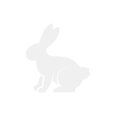 Obraz premium Minimalist White Rabbit Silhouette