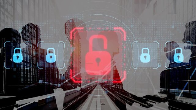 Digital security concept illustrating a cybersecurity breach, with a red unlocked padlock indicating data exposure among secure systems, emphasizing system vulnerability and risk Marrow