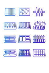 Fototapeta premium Compartment simple image blade rack chef guard knife icon safety protection generation