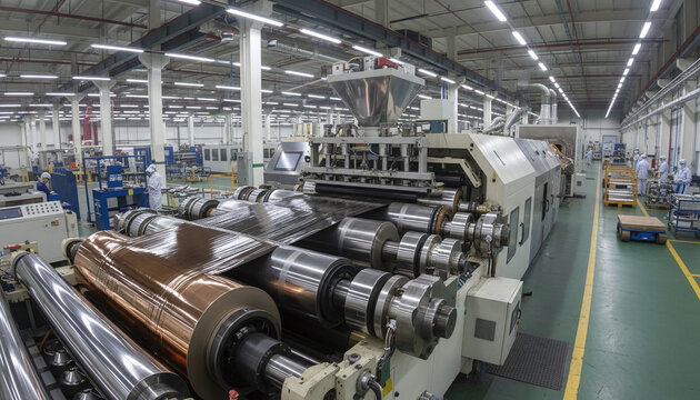 Industrial roll to roll battery electrode coating machine with copper foil