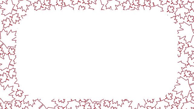 Canada Day background with red maple leaf illustration animation	
