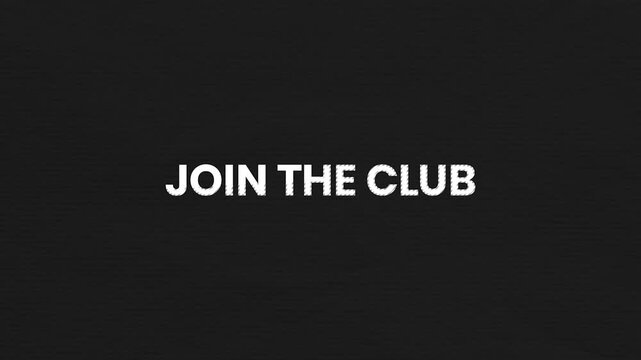 Join The Club Vintage Text Animation 4K Membership Invite Background for Community Access and Loyalty