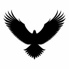 Obraz premium Black eagle, bird silhouette, flying eagle, wingspan vector