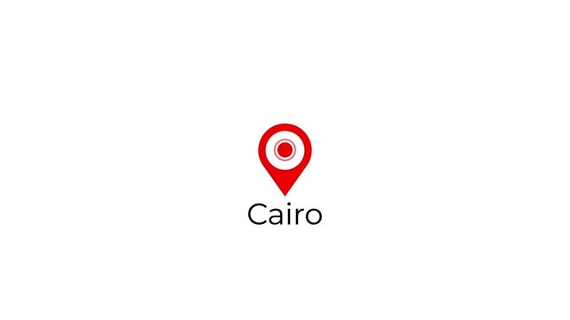  cairo location pin map pointer icon animation.