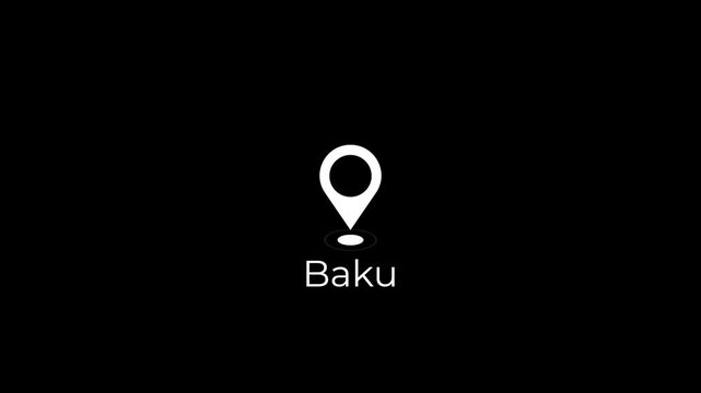 modern location pin bounce ripple loop animation baku map ui element.