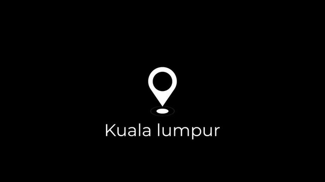 map location pin bounce with ripple effect kuala lumpur city marker animation.