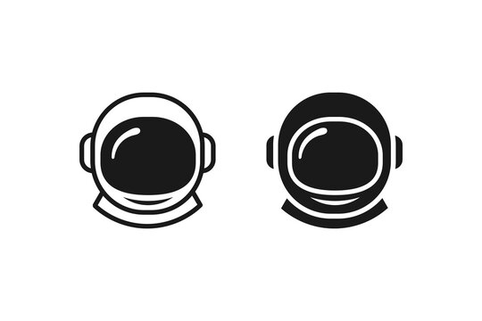 Astronaut helmet icon for space travel and cosmonaut themes