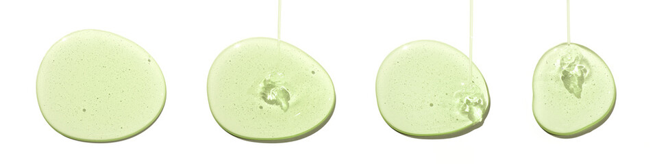 Fototapeta na wymiar drops of serum gel close-up on a transparent background cosmetic products