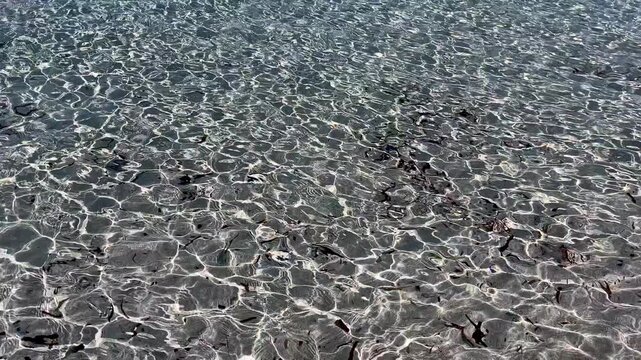 Crystal clear water surface shimmering in the sunlight