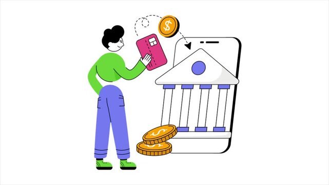 Online Banking  Animation MP4 file