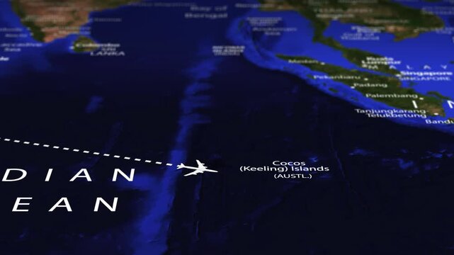 Flight From New York USA to Wellington NEW ZEALAND with flag pins