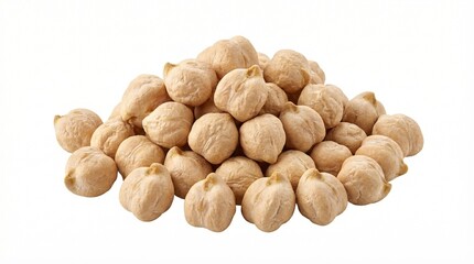 Obraz premium Professional Macro Shot Of Dried Raw Organic Chickpeas Pile Isolated On Pure White Background For Food Marketing
