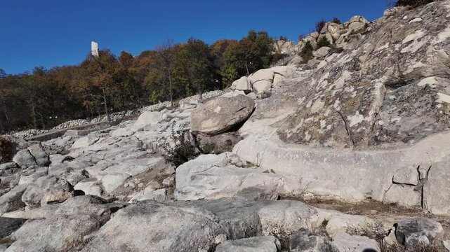 Autumn view of Ruins of Ancient thracian city of Perperikon, Kardzhali Region, Bulgaria