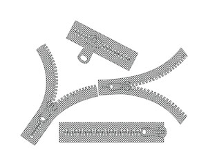Metallic silver zipper vector set, realistic metal zip fasteners in open and closed positions, industrial garment hardware collection for fashion design © Nasra