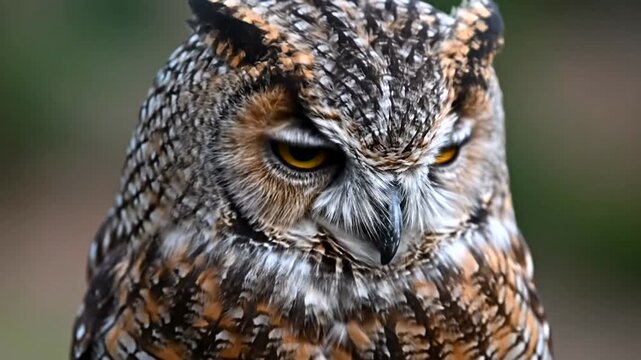 Owl Looking Directly At Camera.