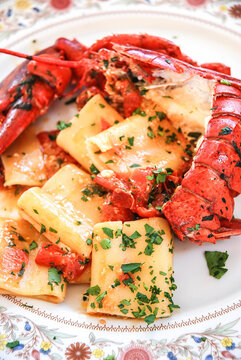 fresh italian pasta with lobster