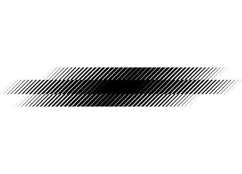 Stripe of black thin lines on a white background. Halftone pattern of lines. Vector background for covers, advertising, packaging, interior, navigation, posters, labels. Sports Design Element.