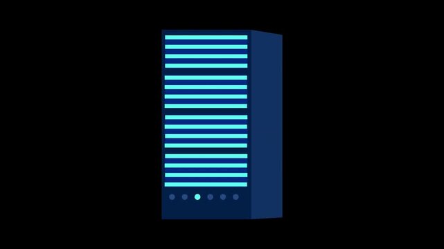 web server data hosting cloud storage network alpha channel animation