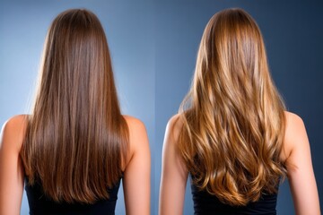 Fototapeta premium Transition from Matte to Luminous Hair in a Stunning Conceptual Photography Display