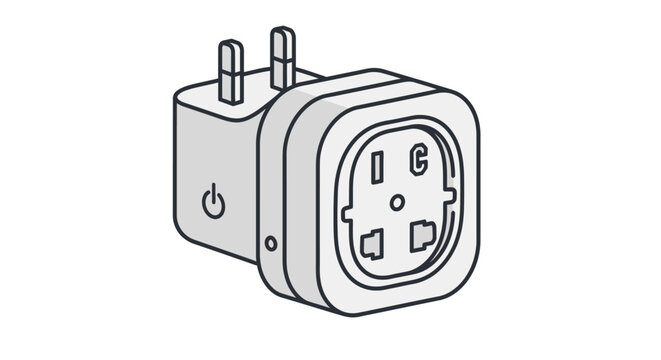 Universal travel power adapter with UK plug illustration, essential for international trips and global device charging