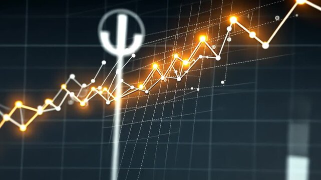 Dynamic Financial Growth Graph Displaying Positive Trends and Data
