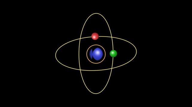 Science Education Motion Graphic of an Atom Model. 
Animated atom with rotating electrons and nucleus. 