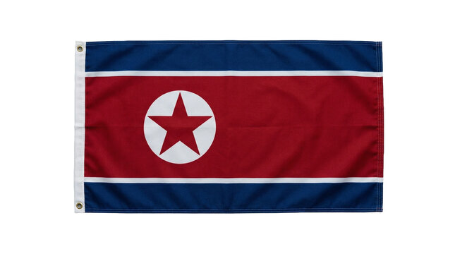 North Korea Flag isolated on white background - Symbol of a nation