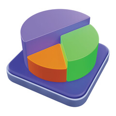 Obraz premium Pie Chart 3d rendering icon.