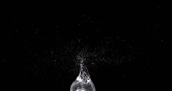 This stunning and mesmerizing video showcases the captivating beauty of water drops splashing gracefully, making it ideal for enhancing various types of motion graphics and abstract creative projects