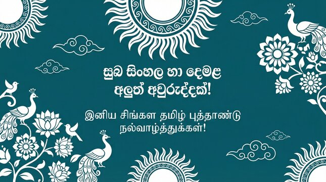 Dark Theme Sinhala and Tamil New Year Card