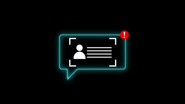 KYC verification failed concept with loop animation on black background. Motion graphic animation of User information . KYC process verified concept.