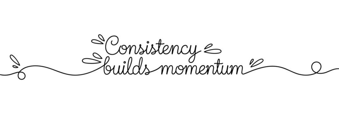 Consistency building momentum on clean white background, none editable stroke