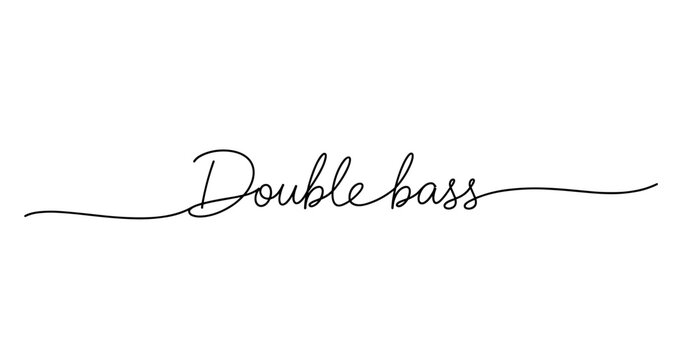 Elegant script of the words "double bass" on white background. No editable strokes