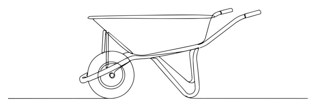 empty wheelbarrow line icon vector illustration