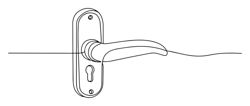 door handle with keyhole line icon vector illustration