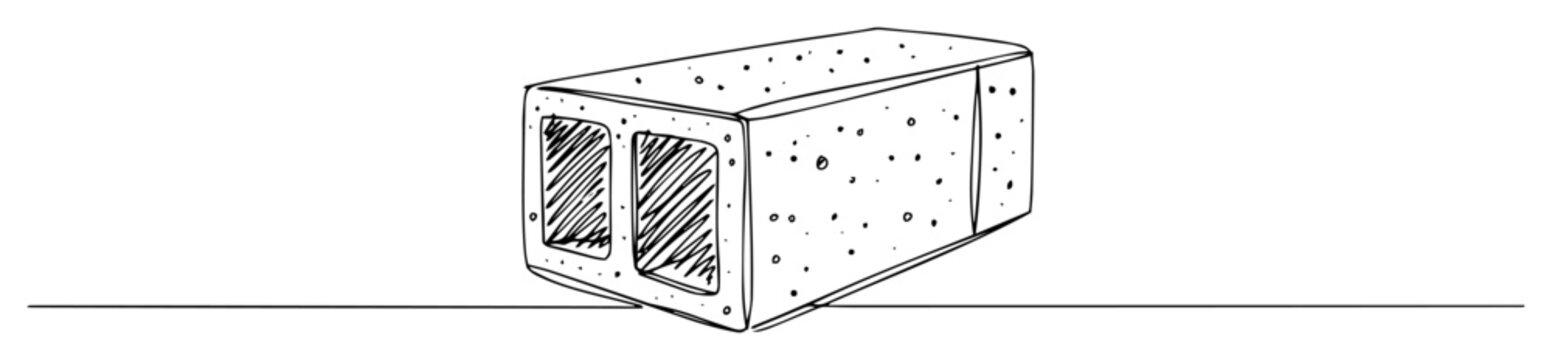 construction concrete block line icon vector illustration