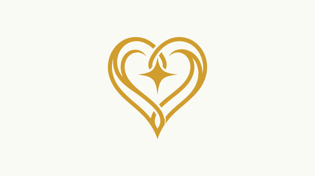 Golden Heart With Four-Pointed Star