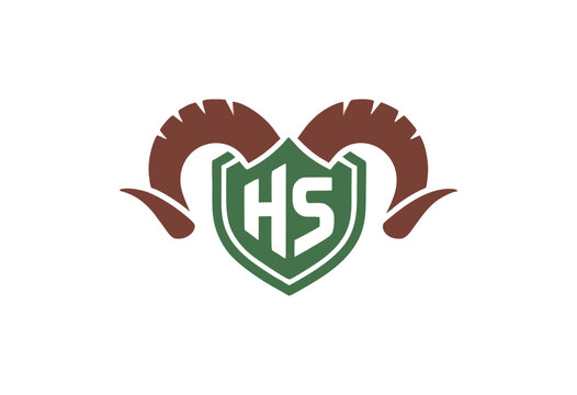 hs letter horn logo design concept for branding and identity.