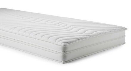 Fototapeta premium Single isolated layer of soft white quilted mattress top cover shown as clean stacked slab product