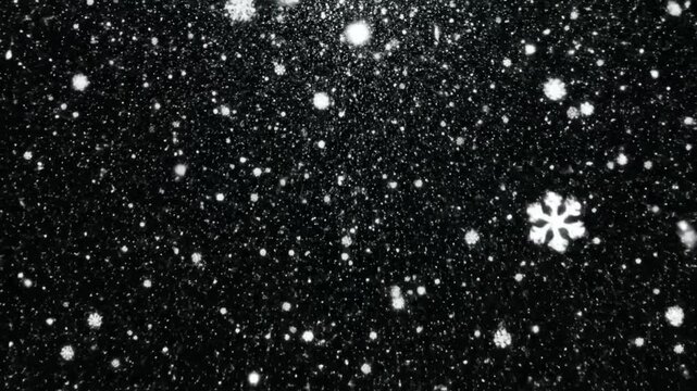 falling snowflakes on a black background perfect for winter weather and holiday themes