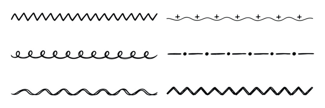 Decorative lines for creative projects, vector element set