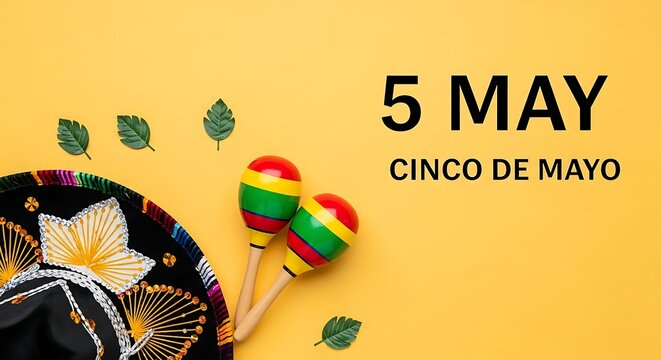 Cinco de mayo celebration 5 may festive layout with traditional mexican elements