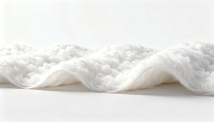 Naklejka premium Extreme macro close-up of a thin wavy microfiber pillow filling layer in soft studio light