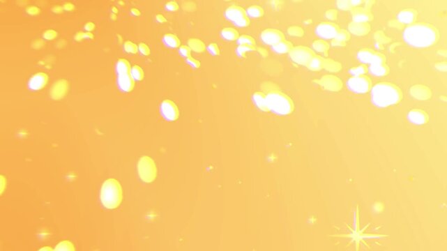 gold sparkles on orange background