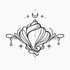 Elegant mystical line art design vector © Rawpixel.com