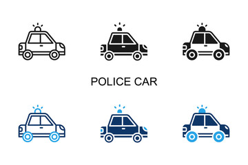 Police Car Icon Multi Style Vector Illustration © Kron Visual