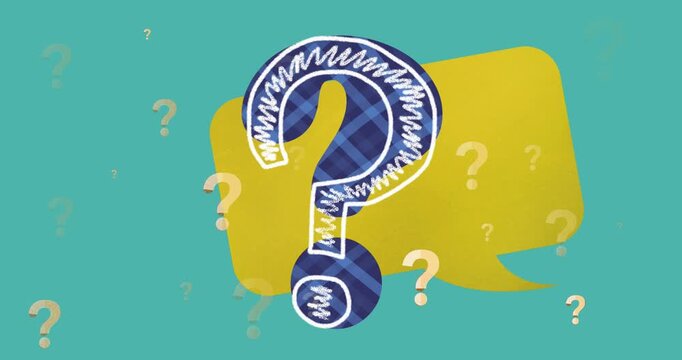 Animation of question marks over speech bubble