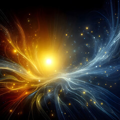 Fototapeta premium Cosmic Nebula Energy Burst with Radiant Light Trails