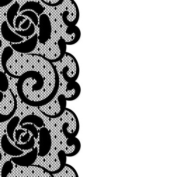 Lace border onrnamental black and white overlay
